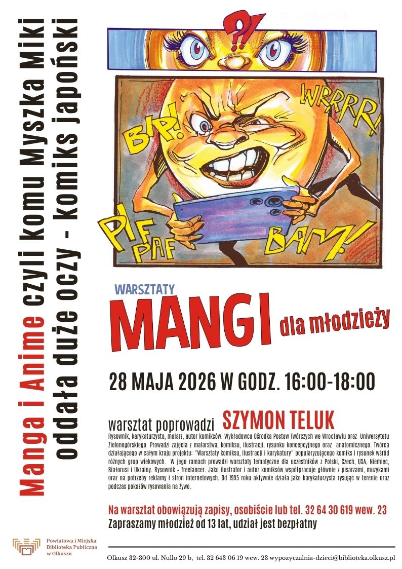 MANGA I ANIME - WARSZTAT RYSUNKU DLA MŁODZIEŻY