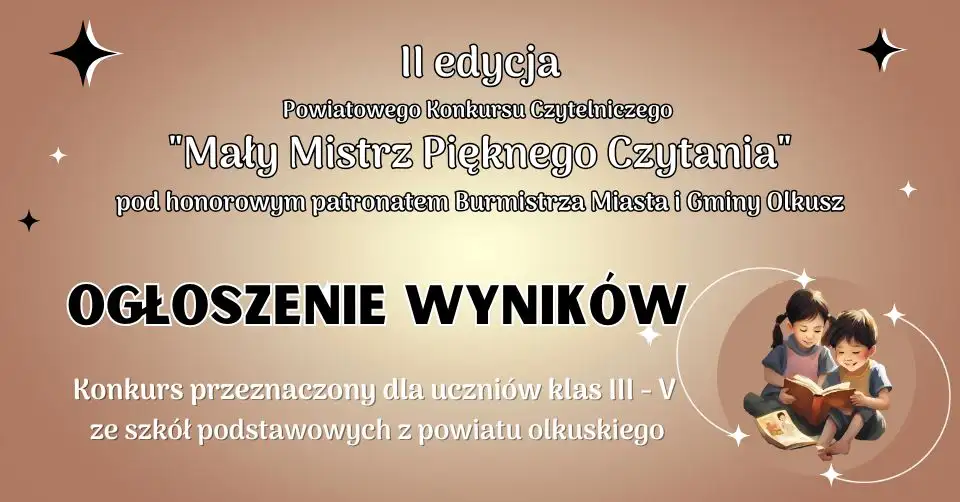 ROZSTRZYGIĘCIE KONKURSU CZYTELNICZEGO MAŁY MISTRZ PIĘKNEGO CZYTANIA