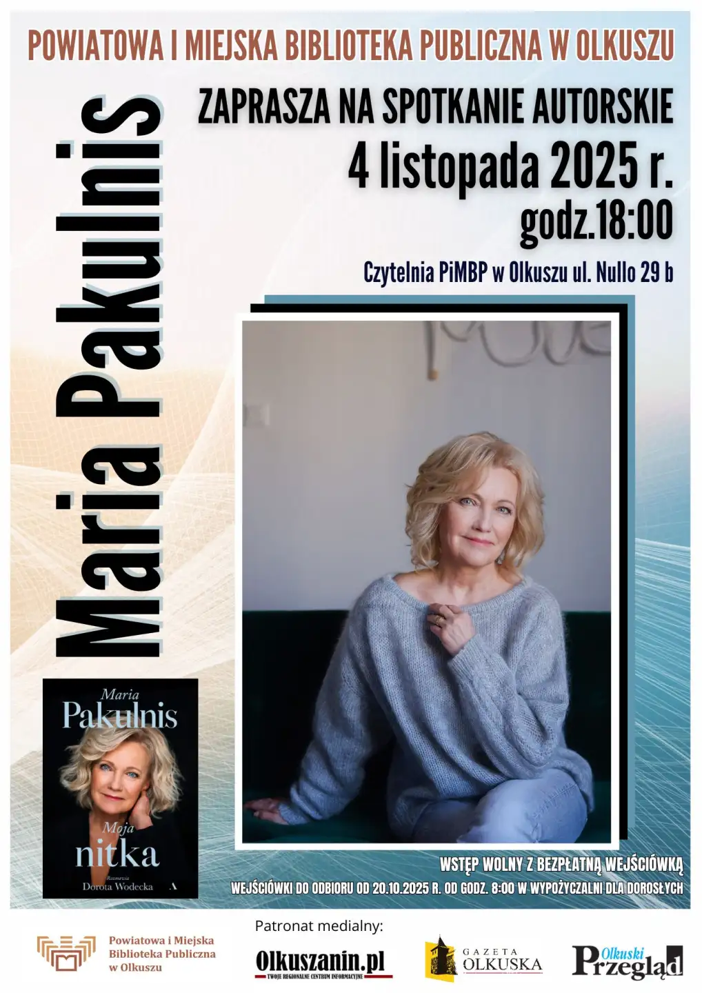 SPOTKANIE AUTORSKIE Z MARIĄ PAKULNIS